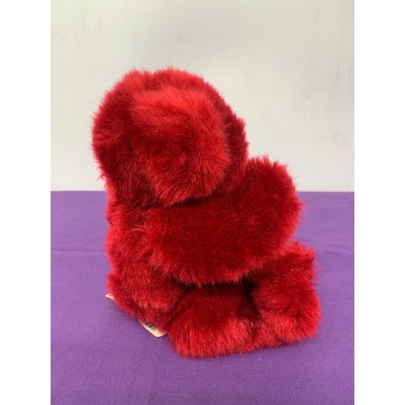 Dan Dee Red Valentines Bear Ribbon with Red Hearts 7 Inch Height Sitting - Picture 2 of 10